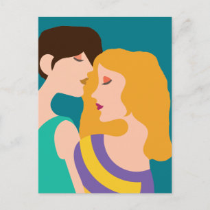 Lesbisch Koppel Mooie Vrouwen in Liefde Tekening Briefkaart