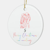 Lesbisch Liefde Kerstmis Ornament (rood) (Links)