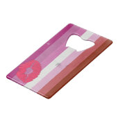 Lesbisch (Lipstick) Creditkaart Flessenopener (Voorkant Gekanteld)