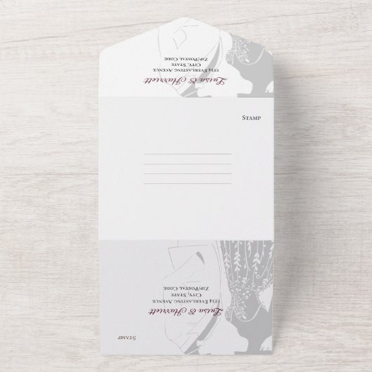 Lesbisch paar bruiloft uitnodiging (Buitenkant)