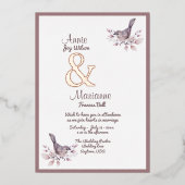 Lesbisch Paar Dusty Bourgondië Roos Goud Ampersand Folie Uitnodiging (Voorkant)