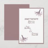 Lesbisch Paar Dusty Bourgondië Roos Goud Ampersand Save The Date (Voorkant / Achterkant)