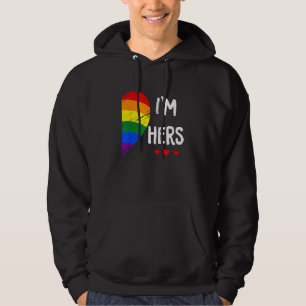 Lesbisch Paar Hart Ik Ben Haar Matching Gay LGBT P Hoodie
