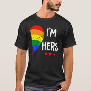 Lesbisch Paar Hart Ik Ben Haar Matching Gay LGBT P T-shirt