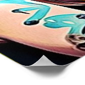 Lesbisch Paar Holding Handen Regenboog Art Poster (Hoek)