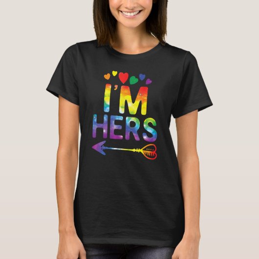 Lesbisch paar Ik ben Hare Matching LGBT Pride T-shirt (Voorkant)
