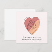 Lesbisch paar in lijn kunst hart met bericht feestdagenkaart (Voorkant / Achterkant)