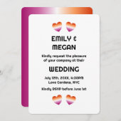 Lesbisch paar minimalistische gay hart bruiloft kaart (Voorkant / Achterkant)