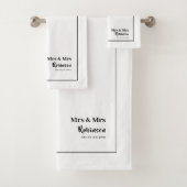 Lesbisch pasgetrouwd stel Mr & Mr gepersonaliseerd Bad Handdoek (Insitu)