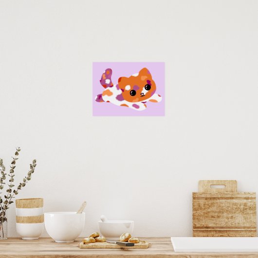 Lesbisch Pride Kat Poster (Keuken)