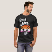 Lesbisch Pride Level Up Tijgerpoot Controller T-sh T-shirt (Voorkant volledig)