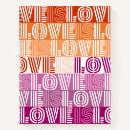 Lesbisch Pride Love is Love is Love Spiraal Notebo Notitieboek