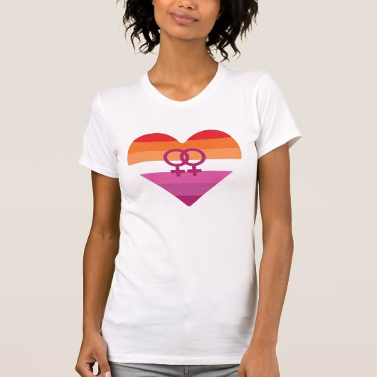 Lesbisch Pride T-Shirt (Voorkant)