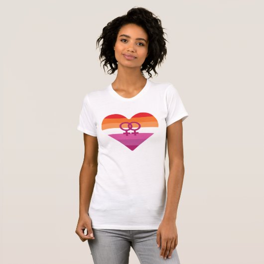 Lesbisch Pride T-Shirt (Voorkant volledig)