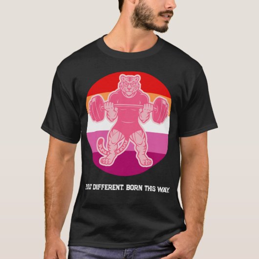 Lesbisch Pride Tijger Gewichtheffer Gymshirt — Zo T-shirt (Voorkant)