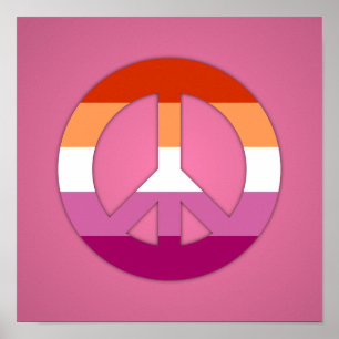 Lesbisch pride vreedzaam teken poster