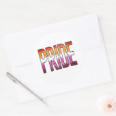 Lesbisch Pride Woord Ronde Sticker (Envelop)