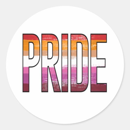 Lesbisch Pride Woord Ronde Sticker (Voorkant)