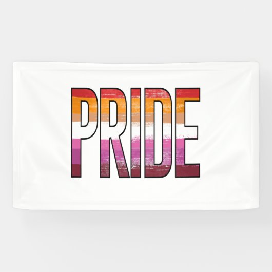 Lesbisch Pride Woord Spandoek (Horizontaal)