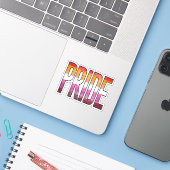 Lesbisch Pride Woord Sticker (Laptop met iPhone)