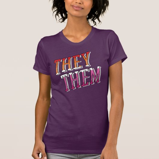 Lesbisch Pronouns Trots T-Shirt (Voorkant)