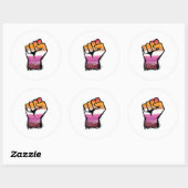 Lesbisch protest vuist ronde sticker (Vel)