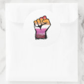 Lesbisch protest vuist ronde sticker (Tas)