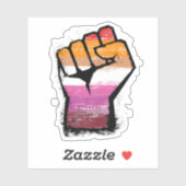 Lesbisch Protest Vuist Sticker (Vel)