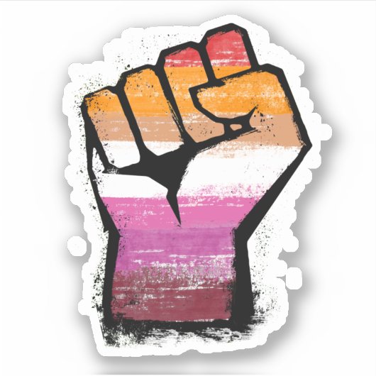 Lesbisch Protest Vuist Sticker (Voorkant)