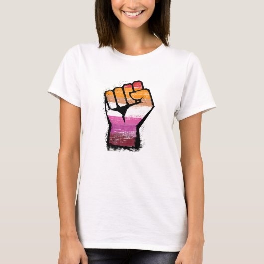 Lesbisch Protest Vuist T-shirt (Voorkant)