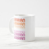 Lesbisch Retro Patroon Design Koffiemok (Voorkant links)