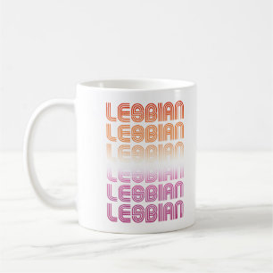 Lesbisch Retro Patroon Design Koffiemok