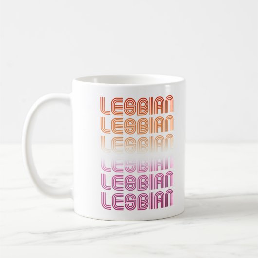Lesbisch Retro Patroon Design Koffiemok (Links)
