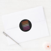 Lesbisch Retro Patroon Design Ronde Sticker (Envelop)