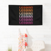 Lesbisch Retro Patroon Design Spandoek (Insitu)