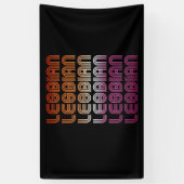 Lesbisch Retro Patroon Design Spandoek (Verticaal)
