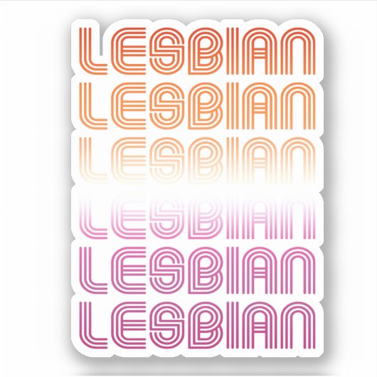 Lesbisch Retro Patroon Design Sticker (Voorkant)