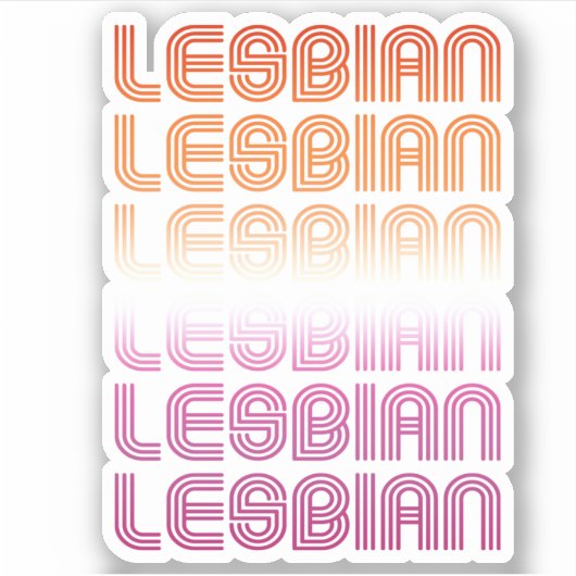 Lesbisch Retro Patroon Design Sticker (Voorkant)