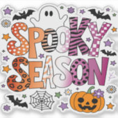 Lesbisch Spooky Seizoen Halloween Sticker (Voorkant)