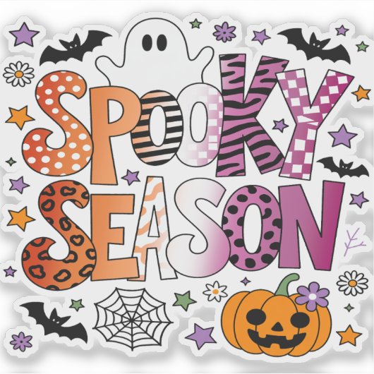 Lesbisch Spooky Seizoen Halloween Sticker (Voorkant)