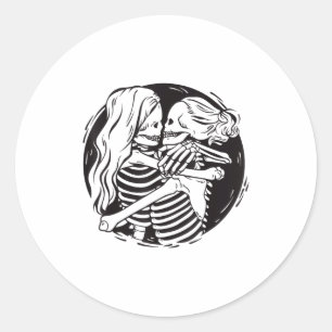 Lesbisch Stel Lgbtq Pride Skeletten Kussen Valen Ronde Sticker