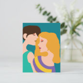 Lesbisch stel mooie vrouwen in liefdesdrawing briefkaart (Staand voorkant)