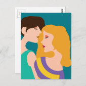 Lesbisch stel mooie vrouwen in liefdesdrawing briefkaart (Voorkant / Achterkant)