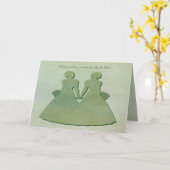 Lesbisch Verloving Gefeliciteerd - Mint Rustic Kaart (Gele Bloem)