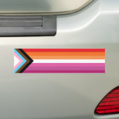 Lesbisch Vooruitgang Pride Huis Vlag Bumpersticker (Op auto)