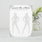 Lesbisch Vrijgezellenfeest Spel, Raad de kleding Kaart (Staand voorkant)