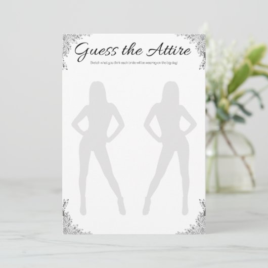 Lesbisch Vrijgezellenfeest Spel, Raad de kleding Kaart (Staand voorkant)