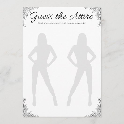 Lesbisch Vrijgezellenfeest Spel, Raad de kleding Kaart (Voorkant)