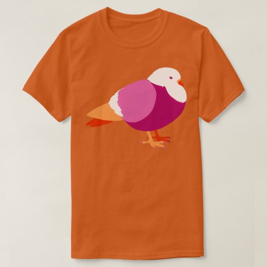 Lesbische Abstracte duiven T-shirt (Design voorkant)
