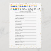 Lesbische Bachelorette Party Game, Meeste Waarschi Kaart (Voorkant)